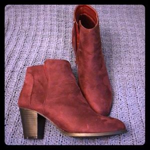 Charlotte Russe Maroon ankle booties Size 9